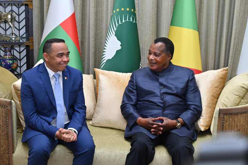Le Colonel Michaël Randrianirina reçu par le Président Denis Sassou Nguesso à Oyo